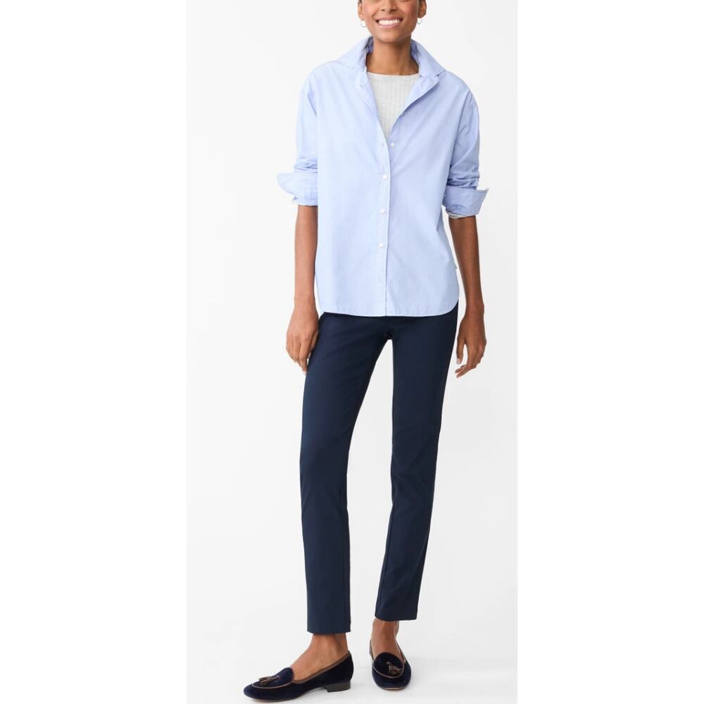 J Mclaughlin Navy Silk Cotton Stretch Twill Casual Pants size 4